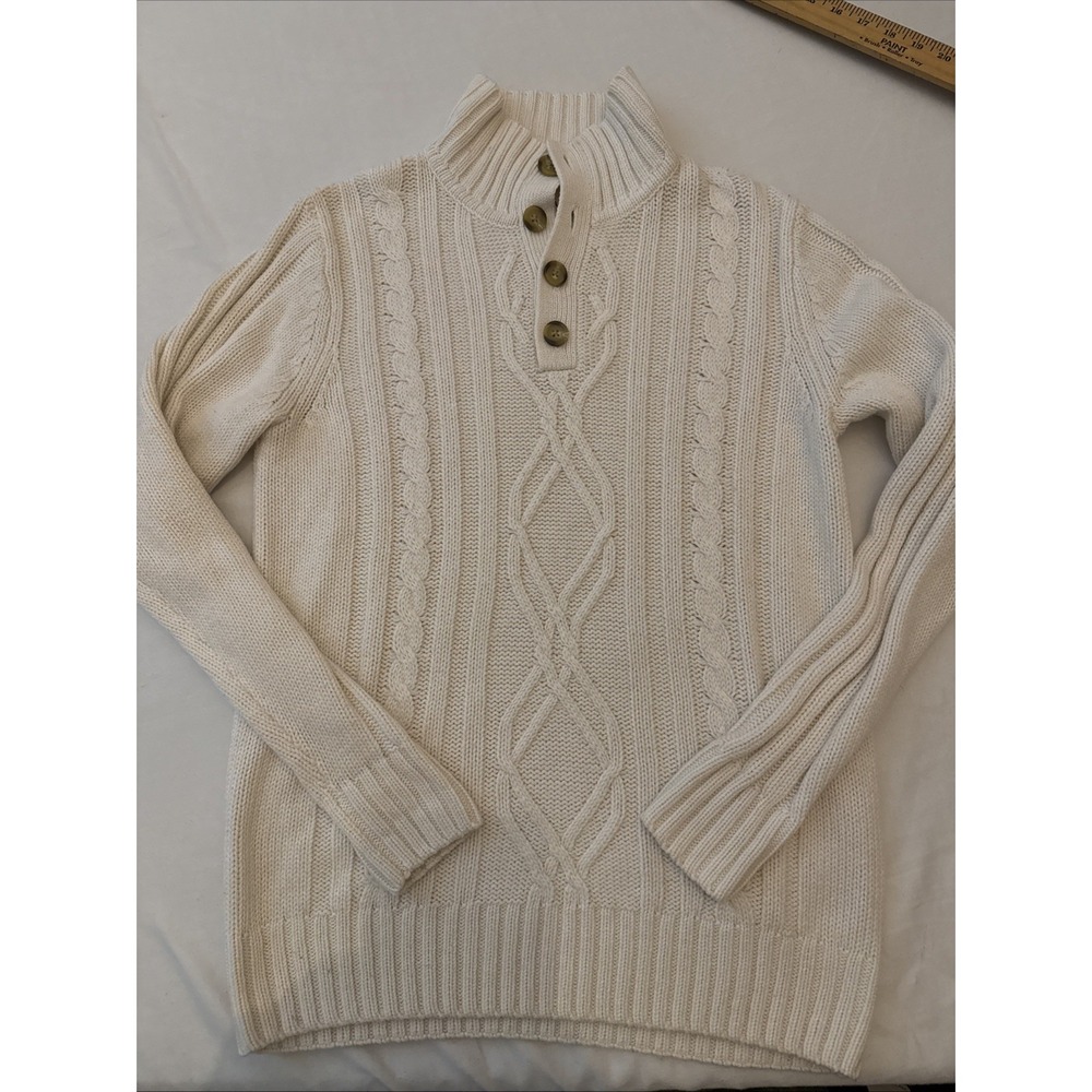 Men's Hagar Four Button Vintage Cable Net Sweater Size Small